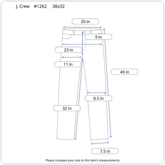 J. Crew Chinos Men's 38x32 (40x32) Slim-Fit Merchentile Flex Gray Flat Front - Picture 11 of 11